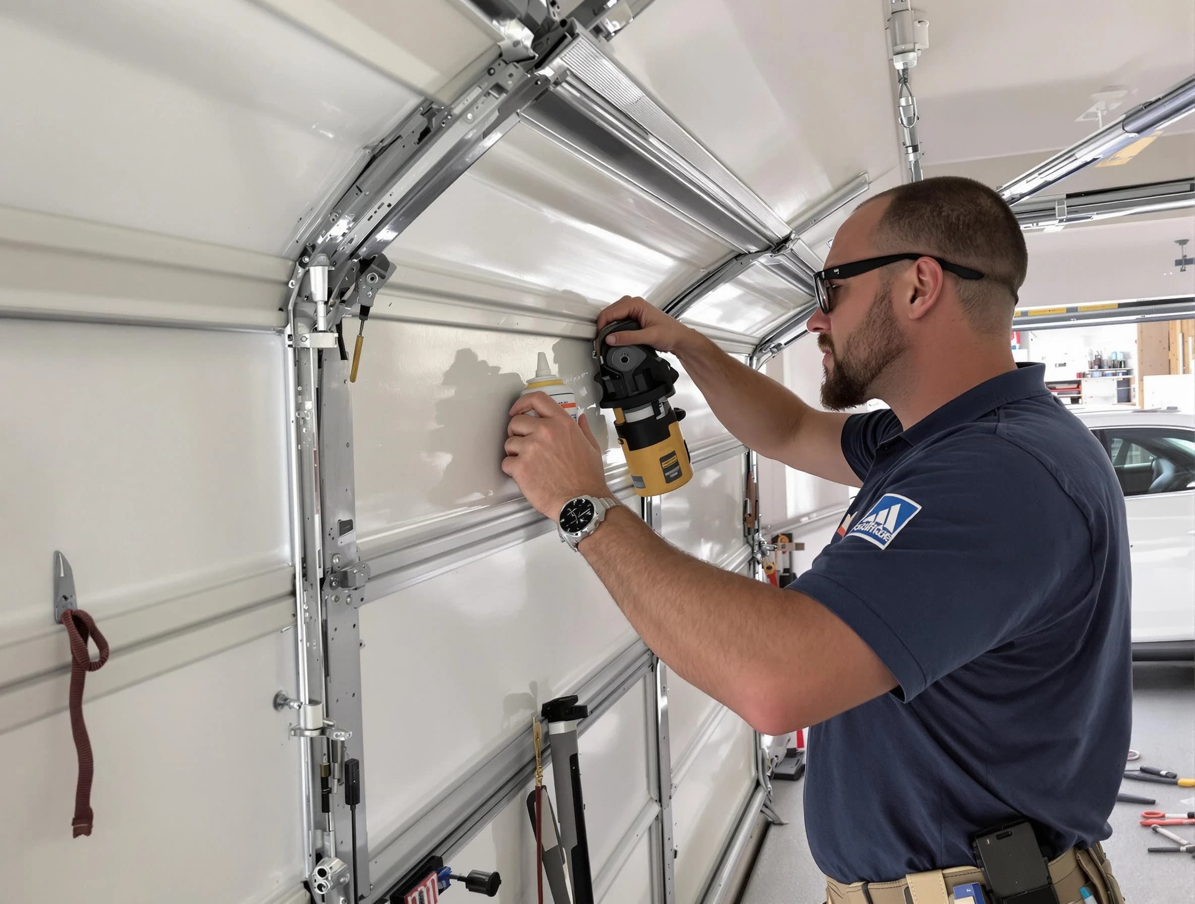 Gold Canyon Garage Door Repair technician performing comprehensive noise reduction service in Gold Canyon