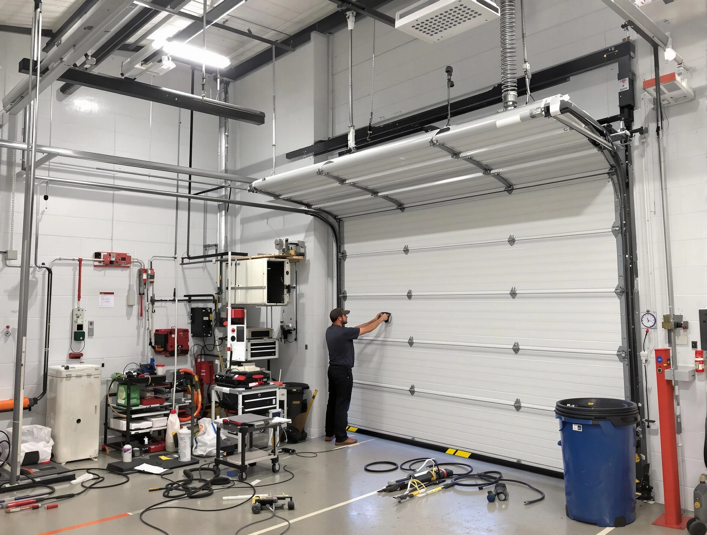 Gold Canyon Garage Door Repair certified technician performing commercial door repair at a Gold Canyon business facility